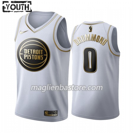 Maglia NBA Detroit Pistons Andre Drummond 0 Nike 2019-20 Bianco Golden Edition Swingman - Bambino